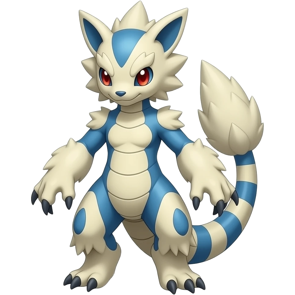 Guilmon-Zorua-Zoroark-Noibat-Absol-Fakémon-hybrid, full body detailed emoji