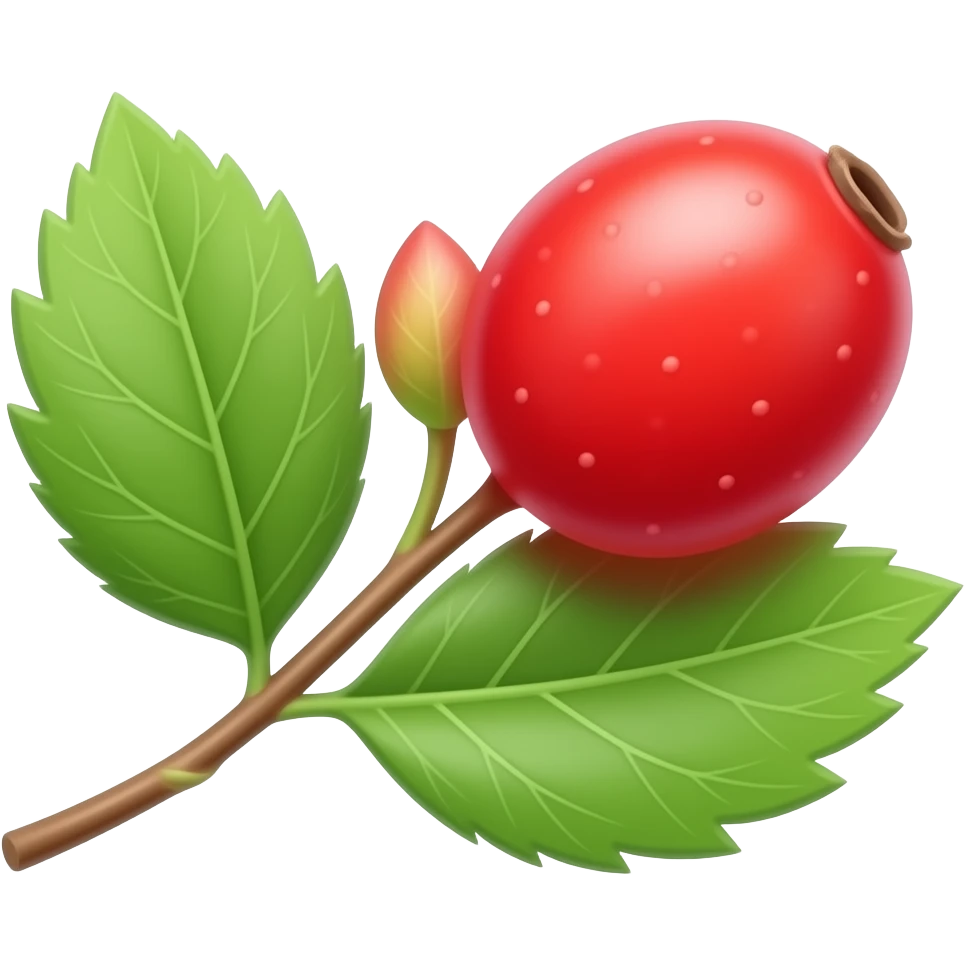 нарисуй ягоду шиповника на ветке emoji