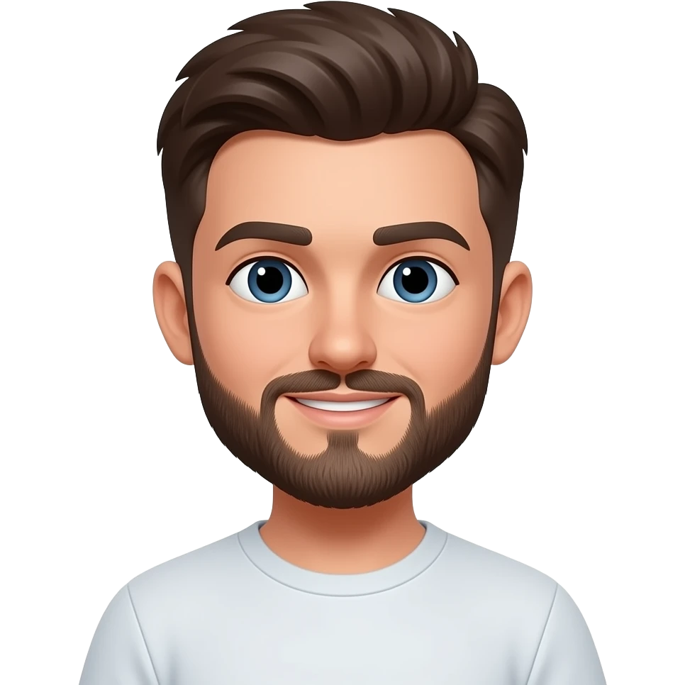 A slim smart boy with beard emoji