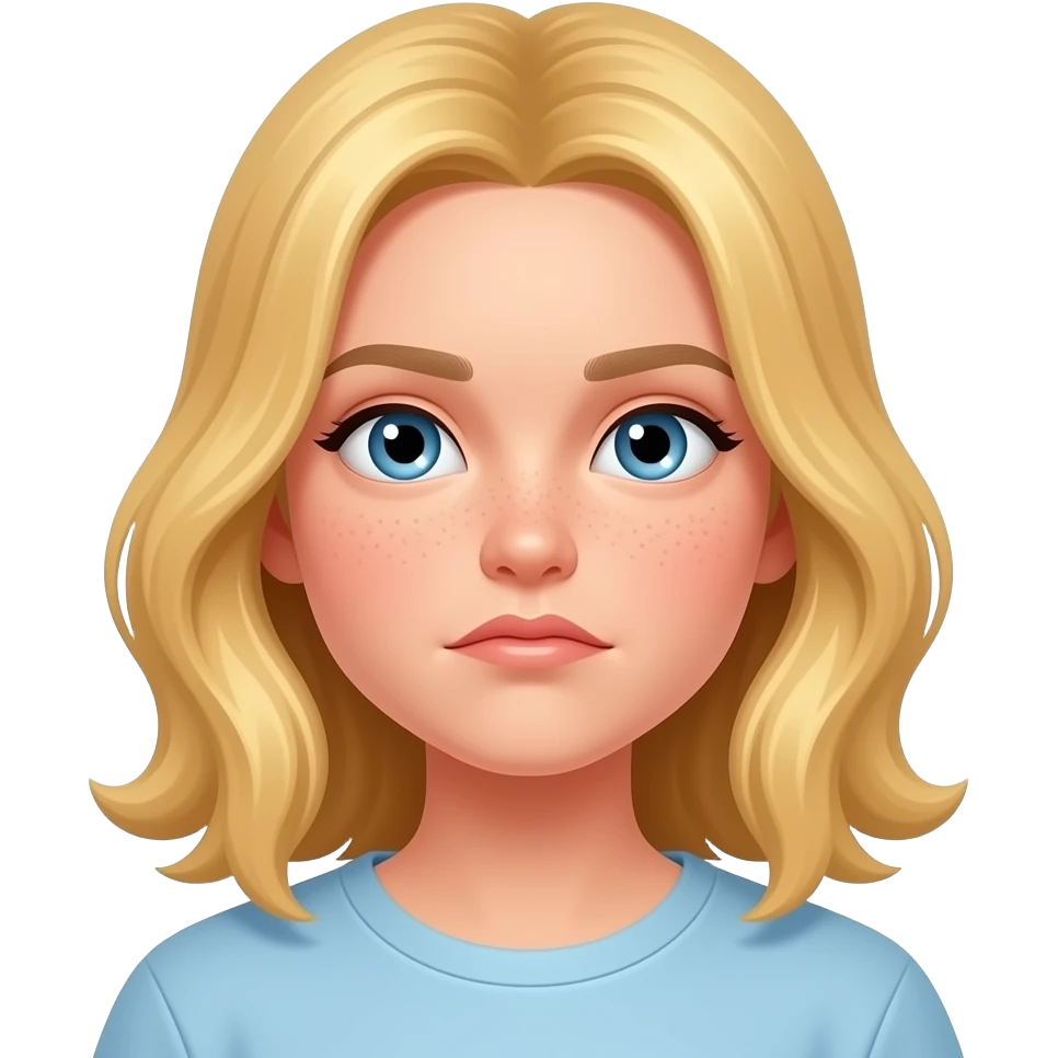 blonde teen eyes rolling back emoji
