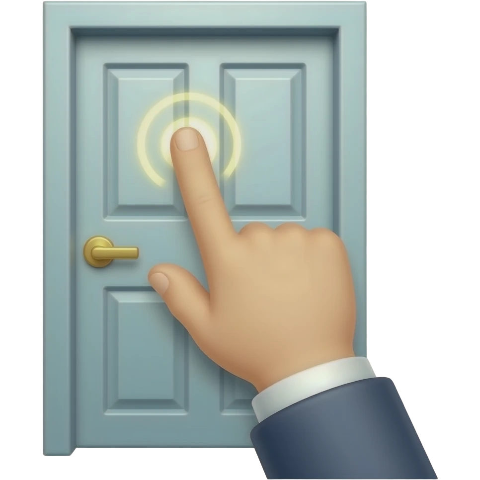 pov of persons fist knocking on invisible door. no door visible emoji