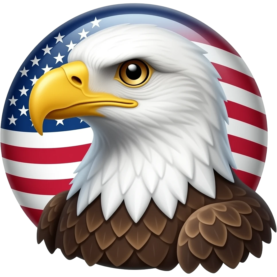 american flag with eagle emoji