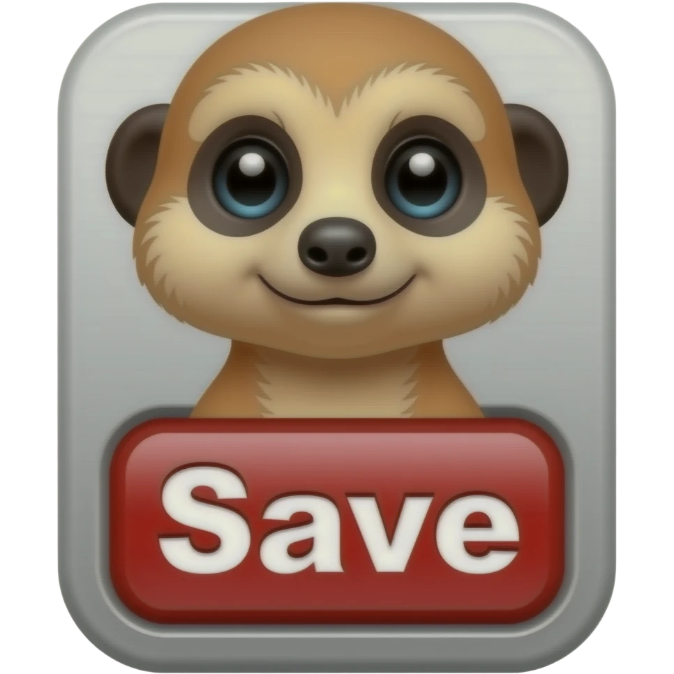Create a meerkat in hiding behind Save button emoji