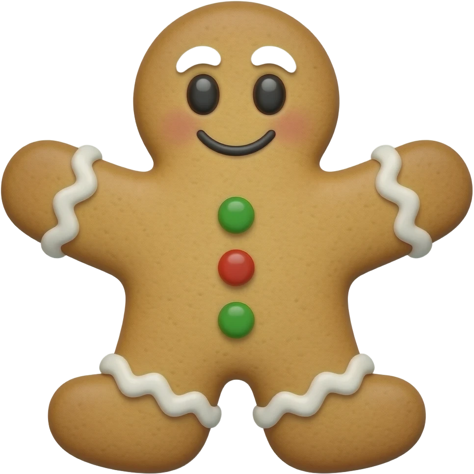 Christmas cookie with arms and legs emoji