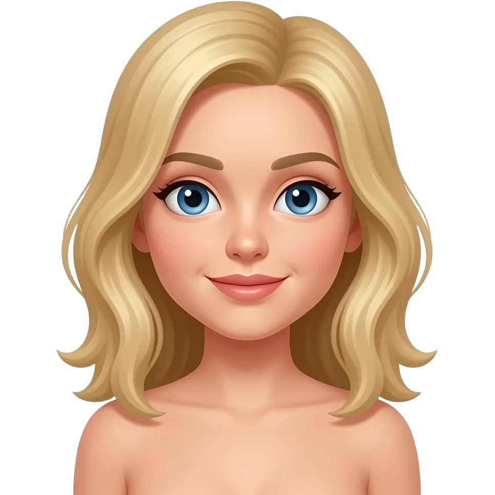Blonde girl nude emoji