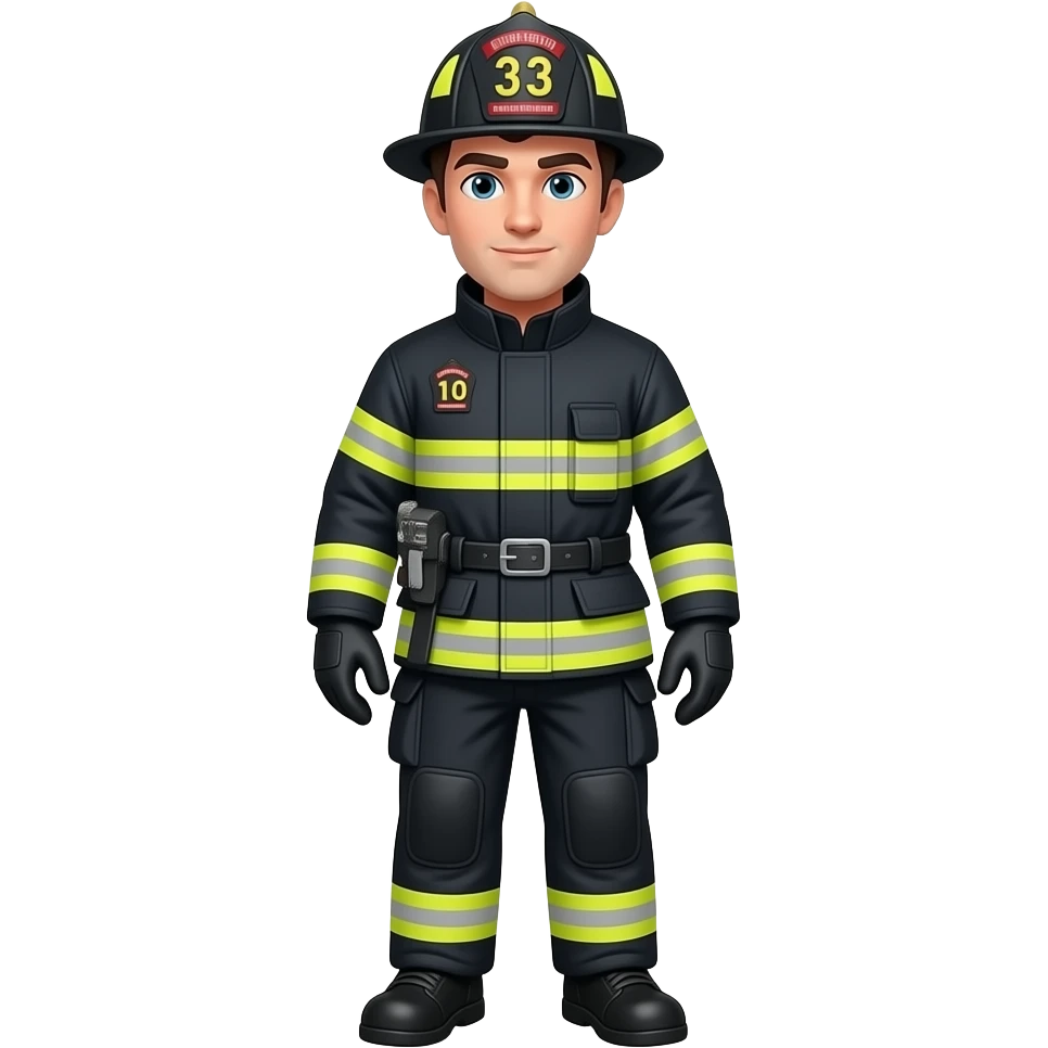 bombero haciendo un examen tipo test emoji