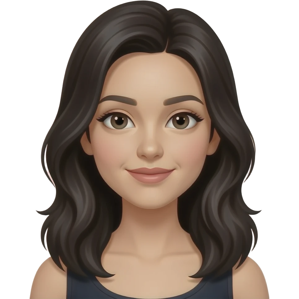Siyah saçlı kadın emoji