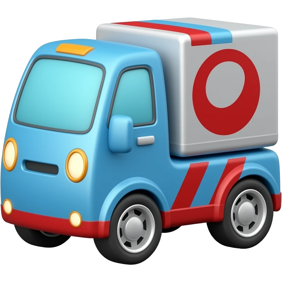 delivery robot blue red emoji