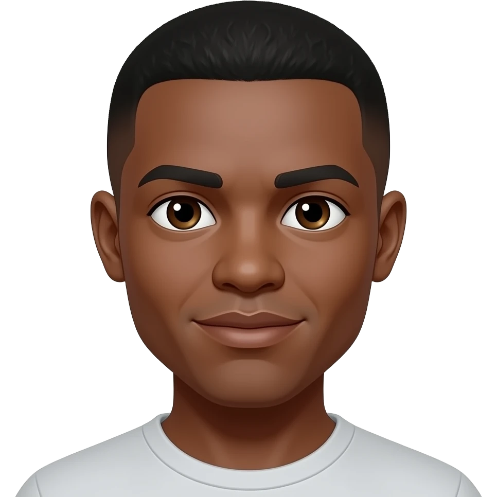 Homem negro corte americano baixo emoji