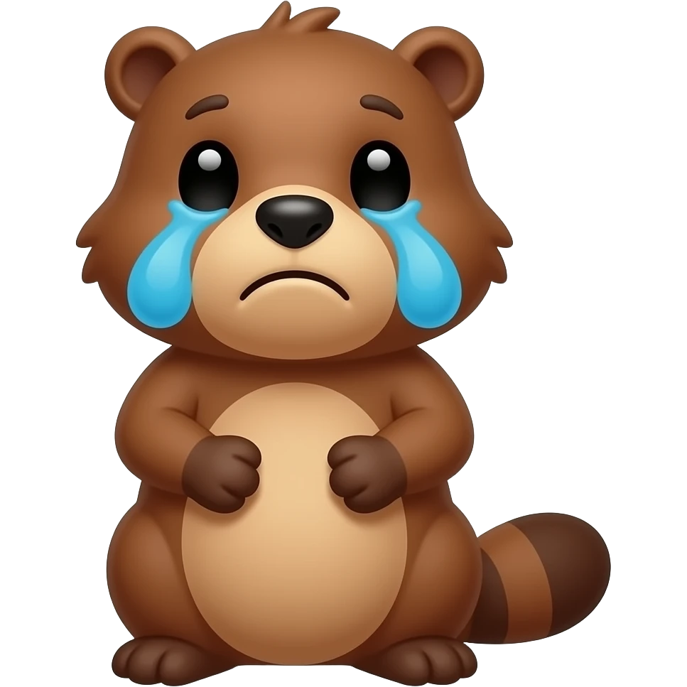 crying beaver emoji