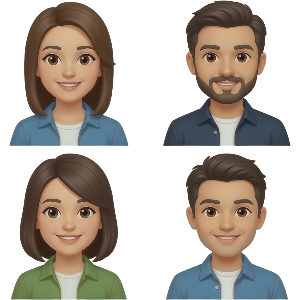 4 personas emoji