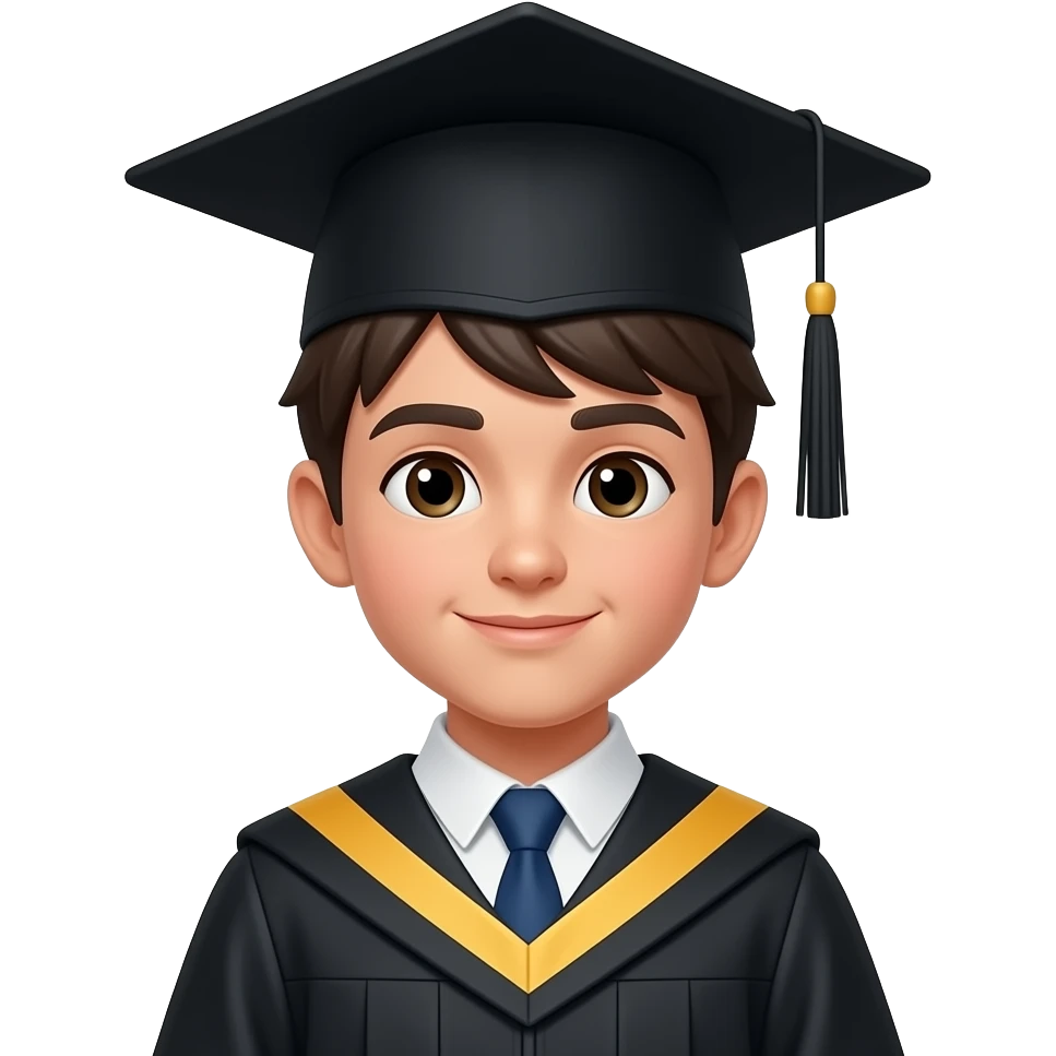 NIÑO GRADUACION PELO NEGRO emoji
