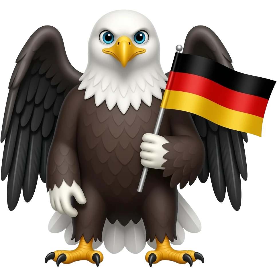 Black eagle holding a german flag emoji