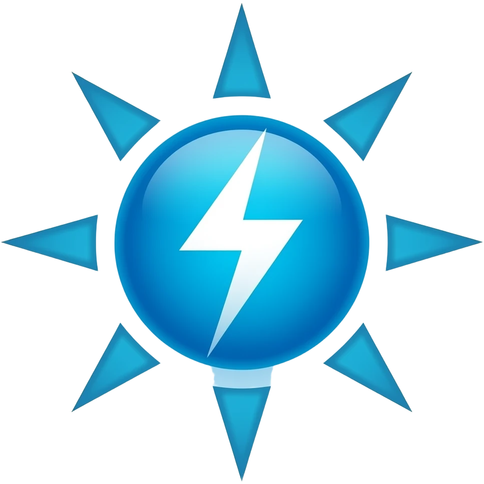 Blue electric sun emoji