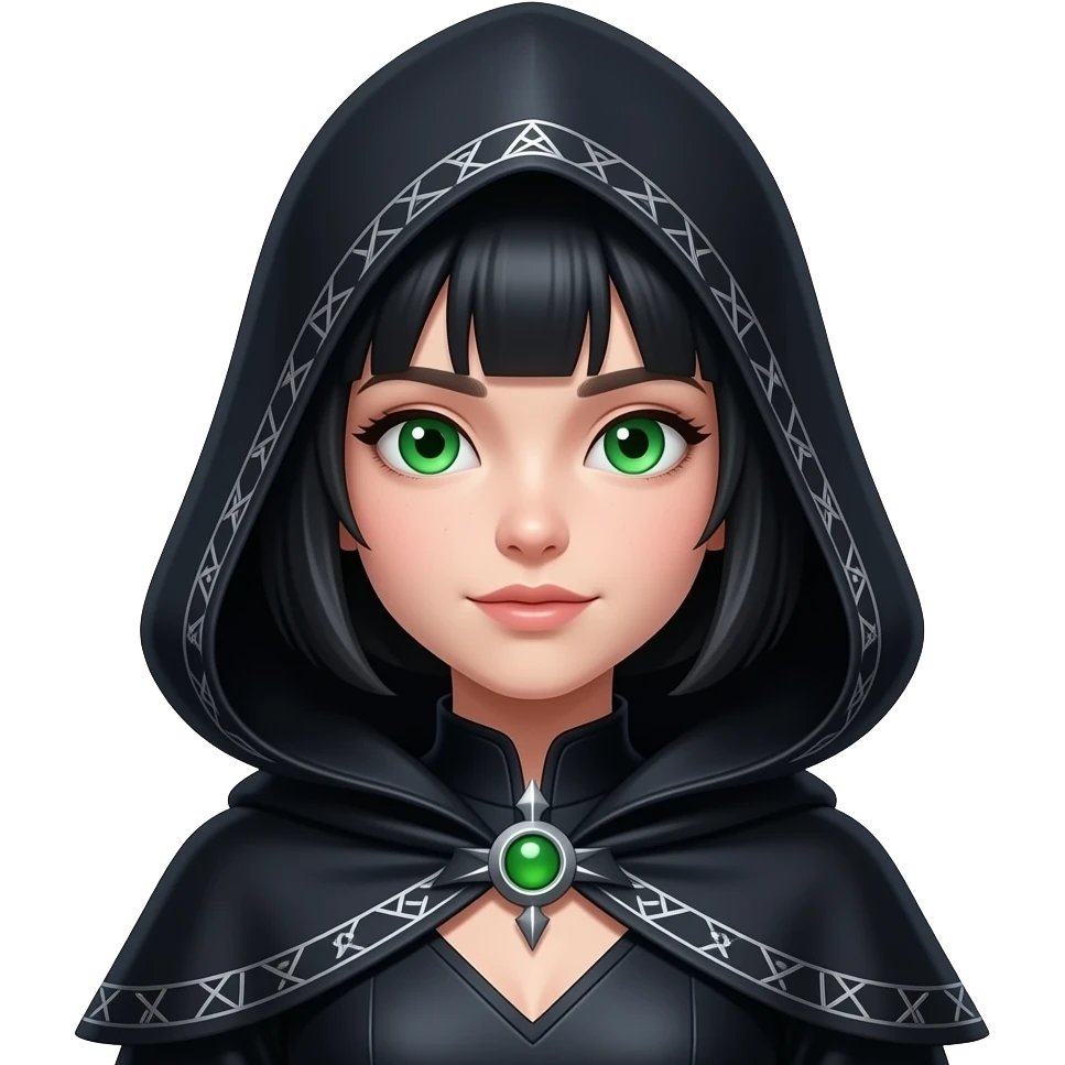 bust shot of a girl wearing witch outfit emoji