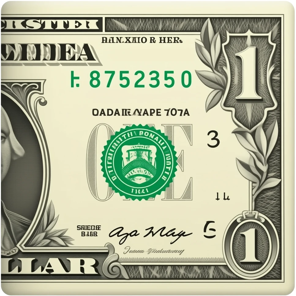 A five dollar bill, $5, Five Dollars, 5 dollars emoji