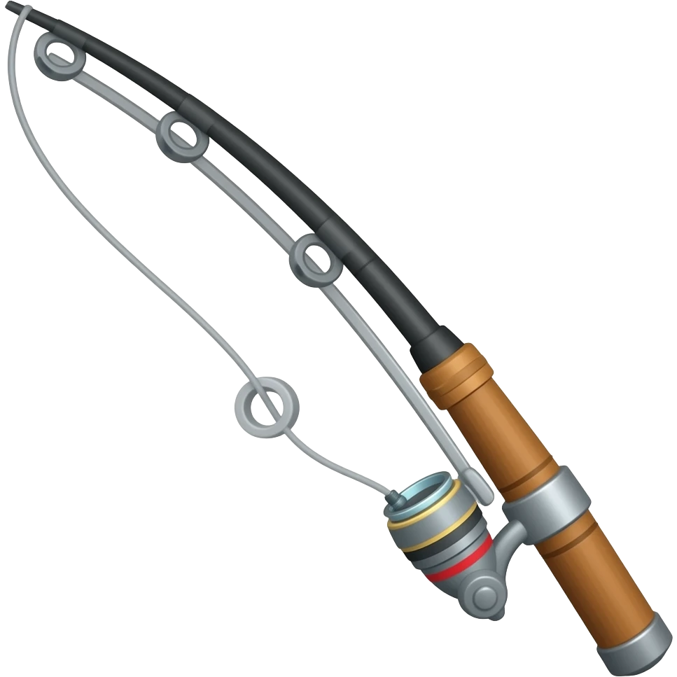 cartoonish and simple fishing rod emoji