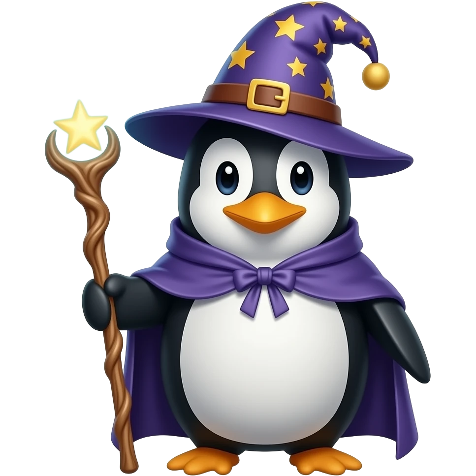 Penguin Wizard emoji | AI Emoji Generator