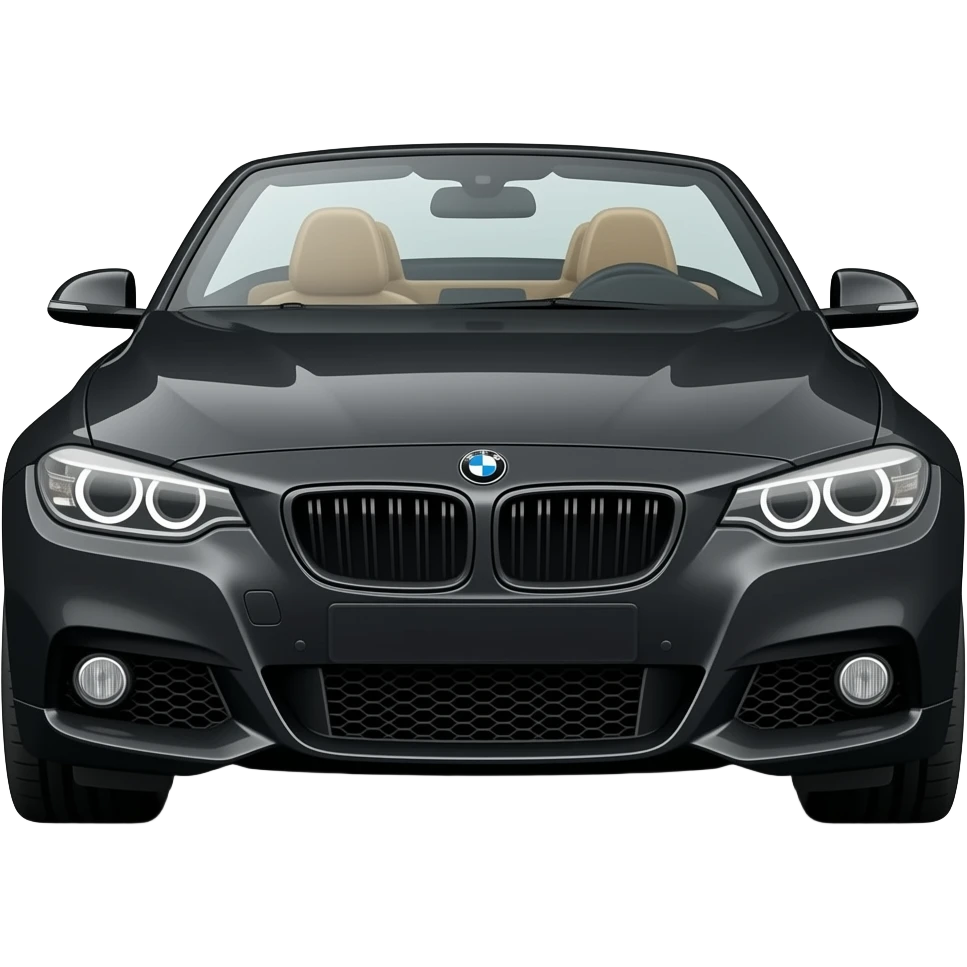 By Black convertible BMWside view top down emoji