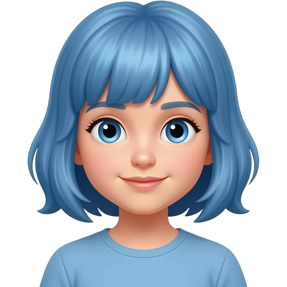 파란머리 7살 여자아이 상반신 emoji
