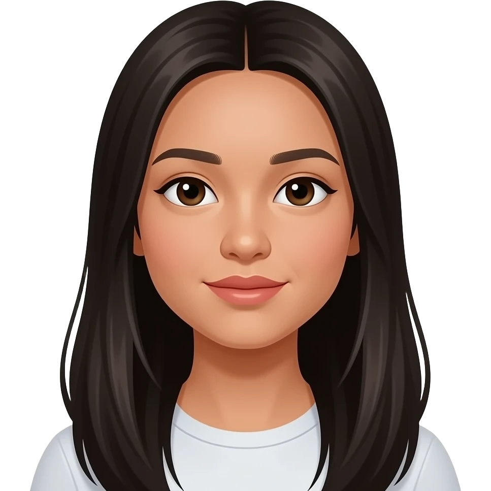 Filipino girl 25 years old long hair closed lips emoji