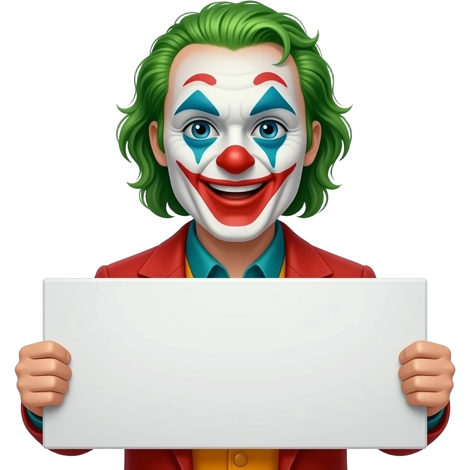 клоун с табличой пустой emoji