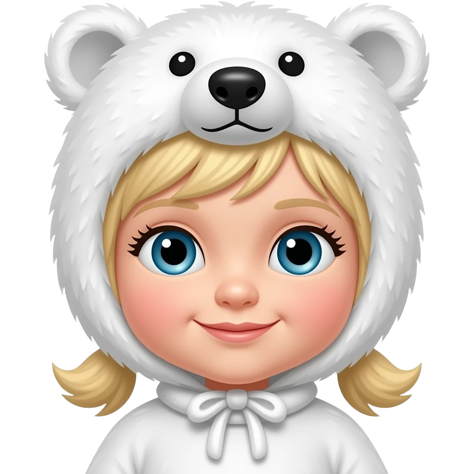 eskimo baby girl blond hair with polar bear ear emoji
