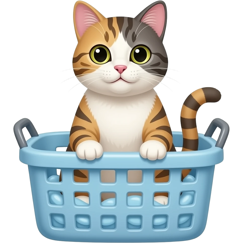 cat in laundry basket emoji