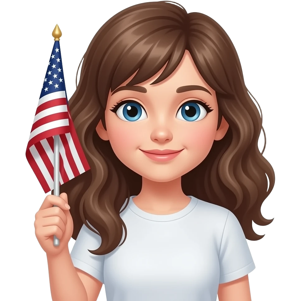 Usa flag with girl emoji