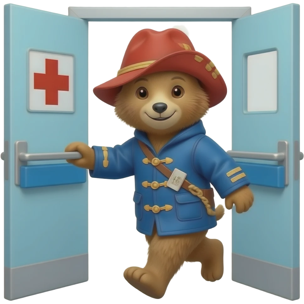 Paddington walking out of hospital emoji
