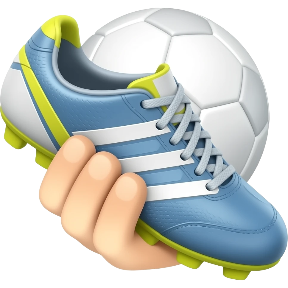soccer boot with pass emoji