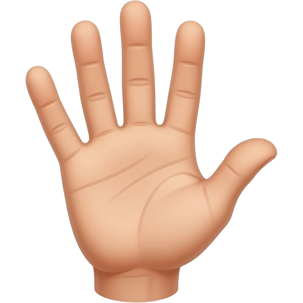 all fingers up but middle finger down with the palm facing emoji