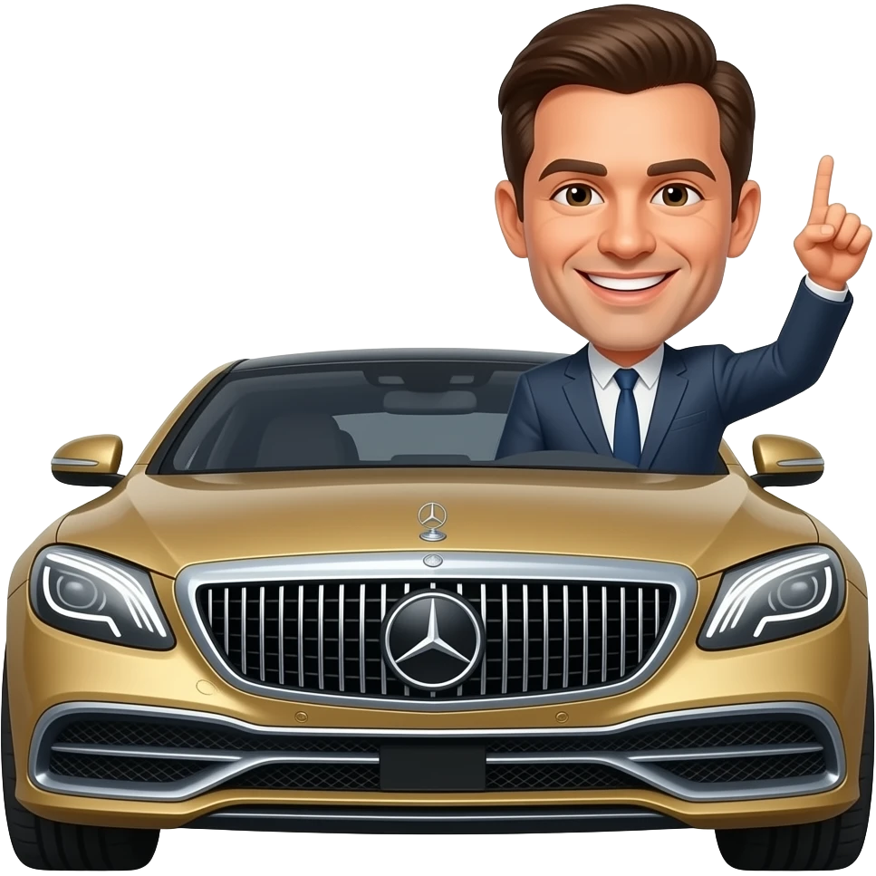 voiture de luxe avec émogi smilé qui fait unfuck emoji