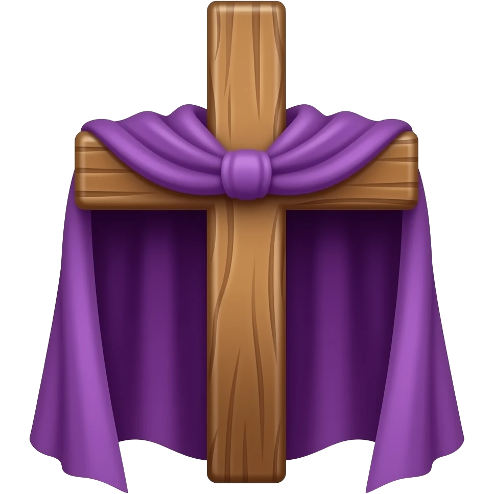 make a brown cross with purple Vail shased around it emoji