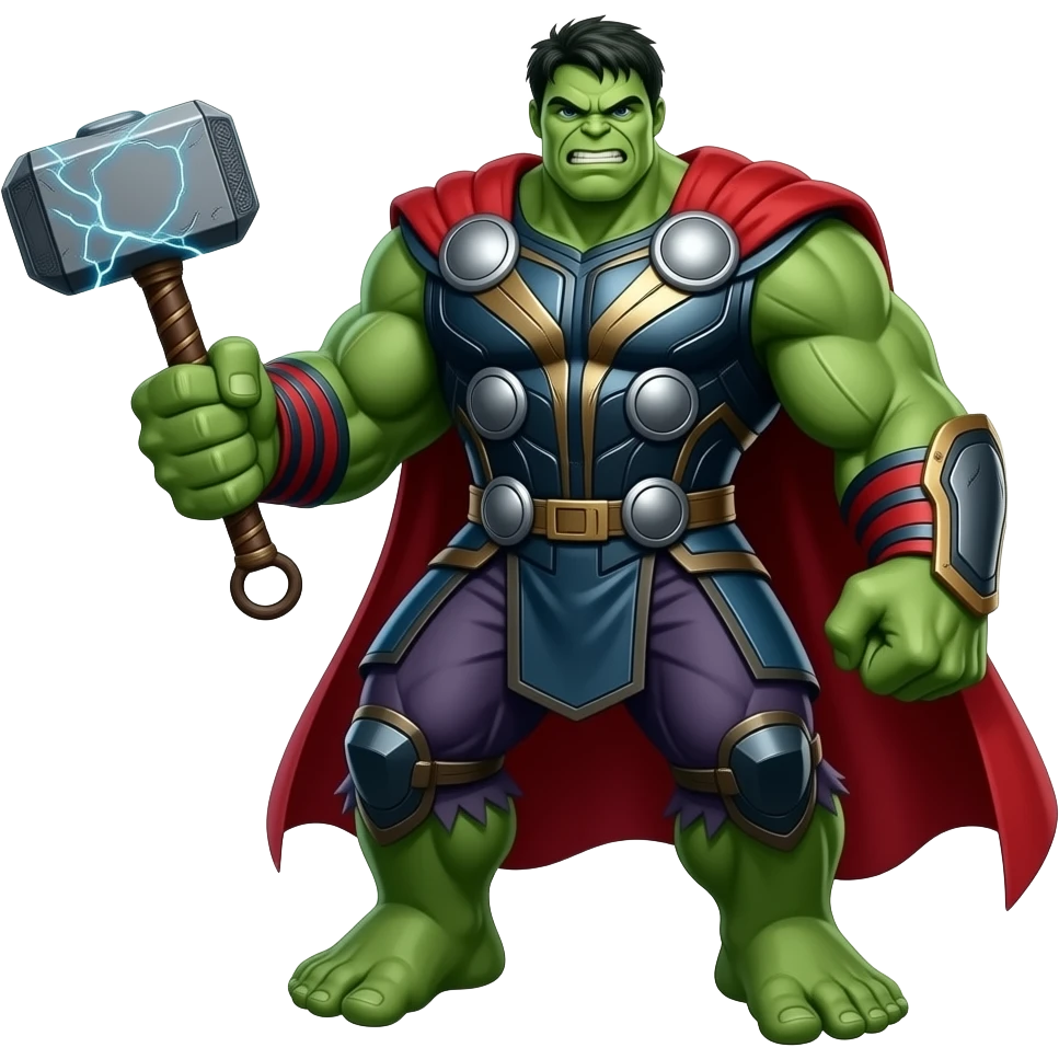 Hulk + Thor mixture with hammer emoji
