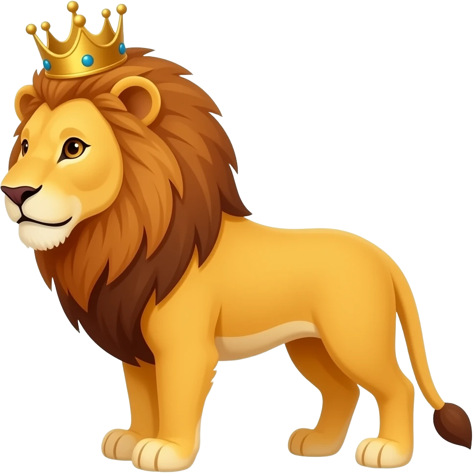Leon con corona emoji