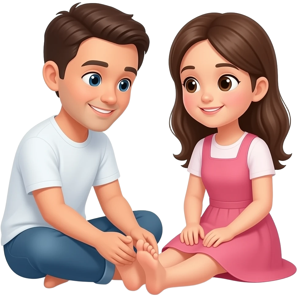 Une personne qui masse les pieds d'une fille emoji