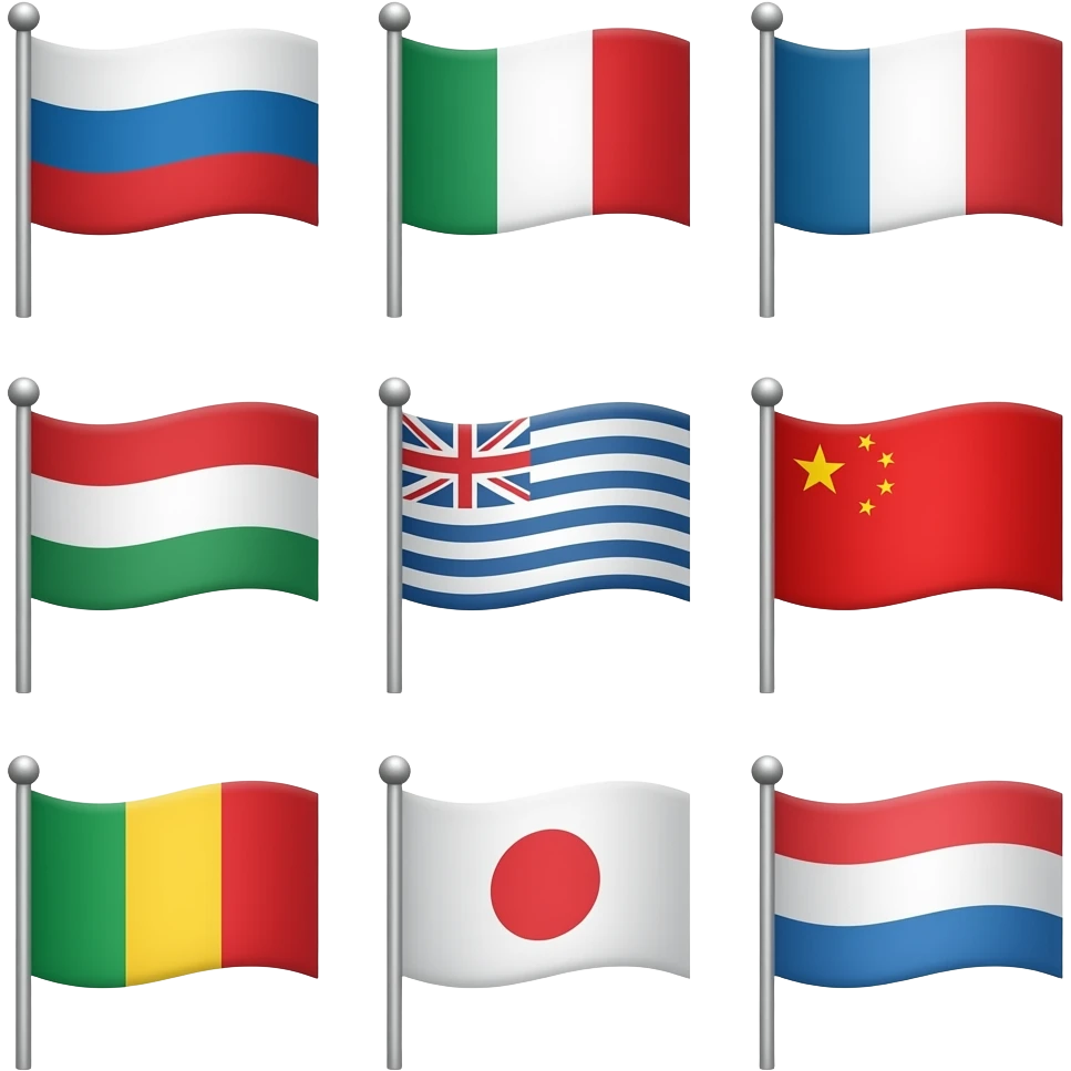 Flag different shapes emoji