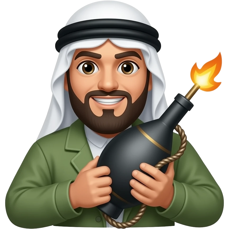 Terrorist arab with bomb emoji