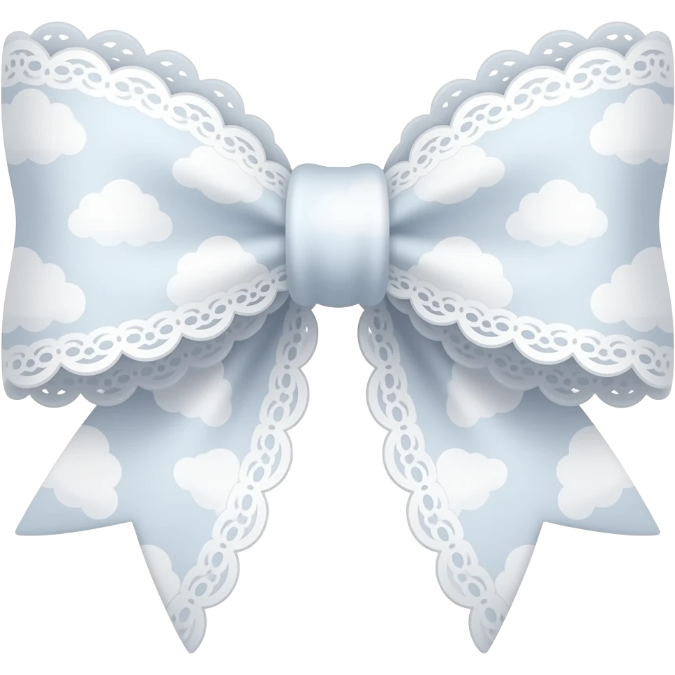 Cute cloudy white bow lace coquette bow emoji