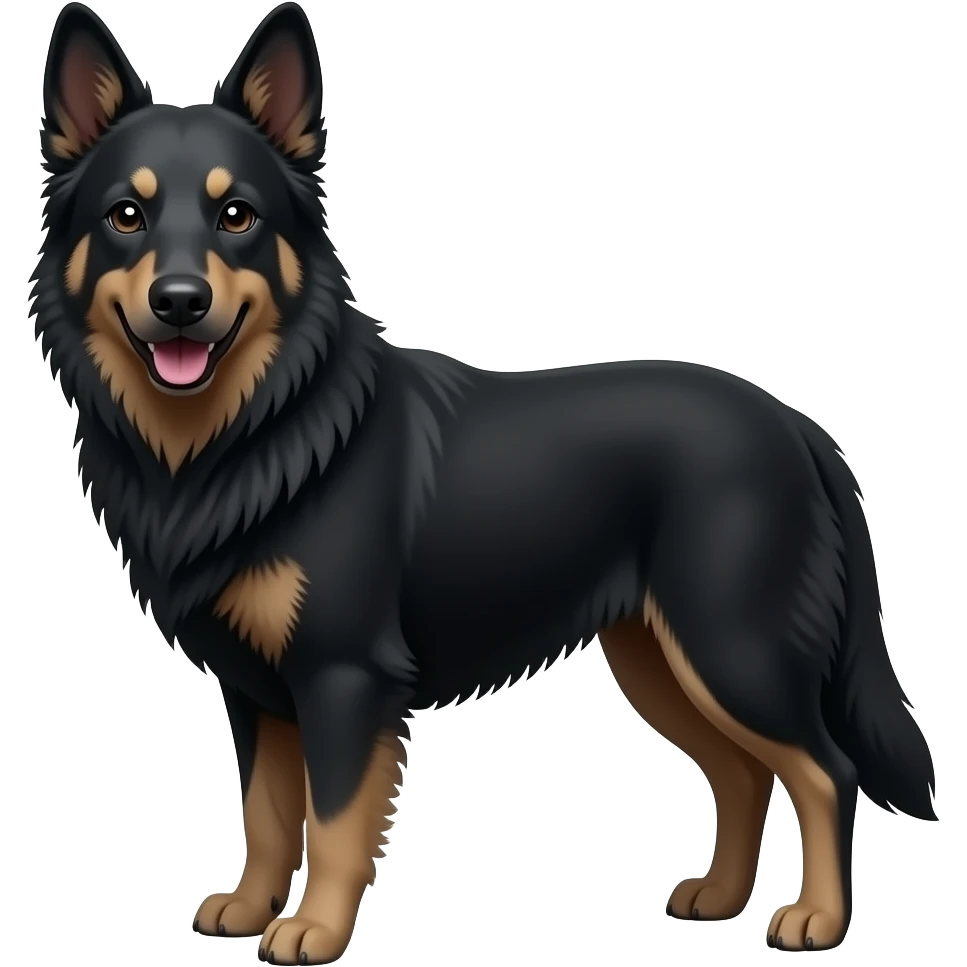 All black kelpie short hair emoji