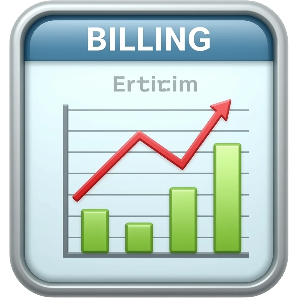 Screen showing billing chart emoji