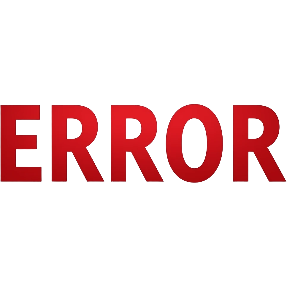 The words ERROR red and big emoji