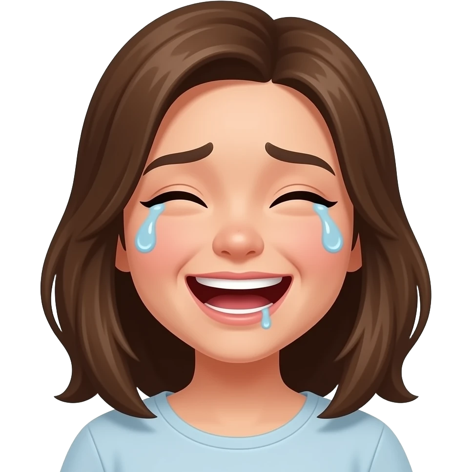 一个嘴角有痣的女孩笑哭的emoji emoji