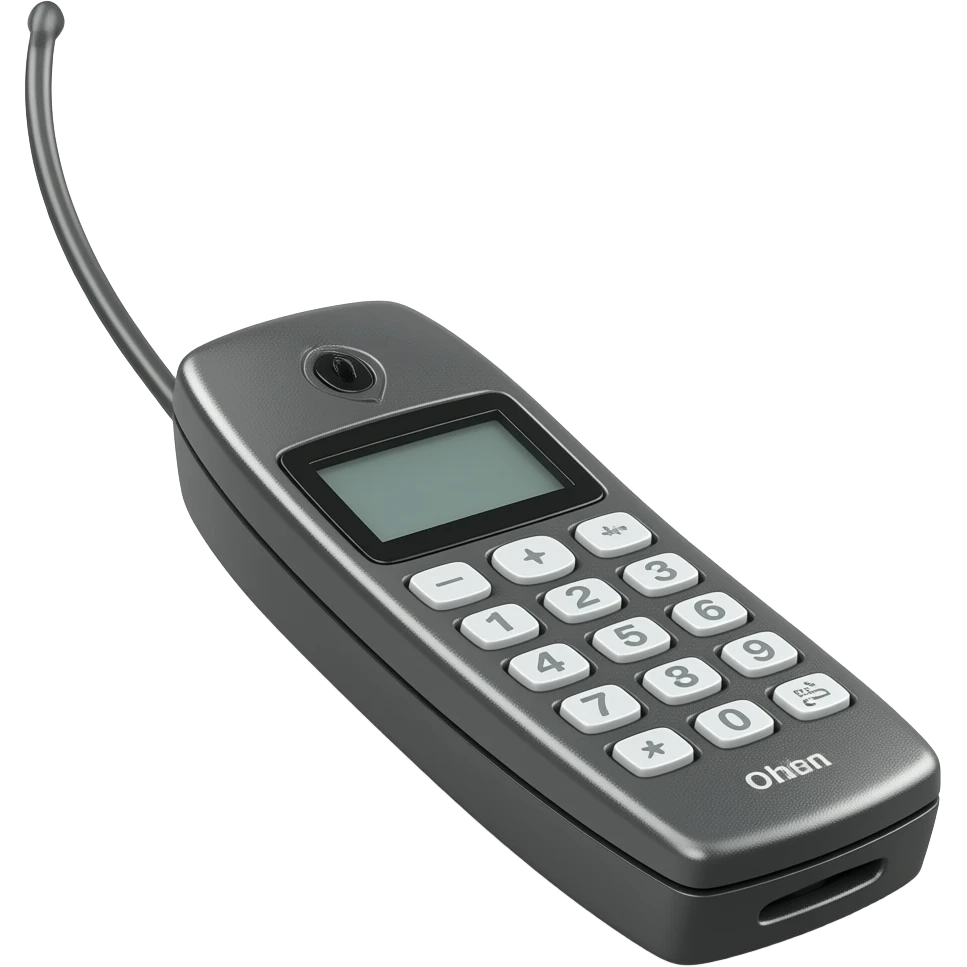 a 1980's chunky mobile phone with antenna emoji