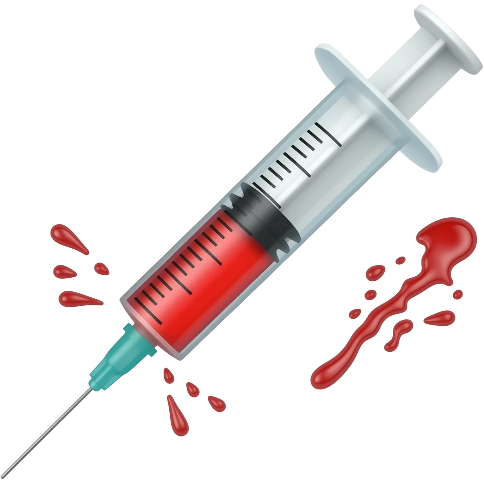 syringe with blood emoji