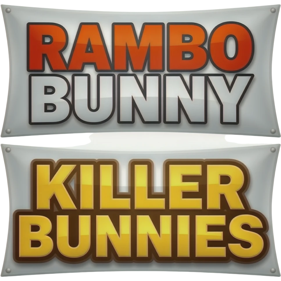 rambo bunny text in banner Killer Bunnies emoji | AI Emoji Generator
