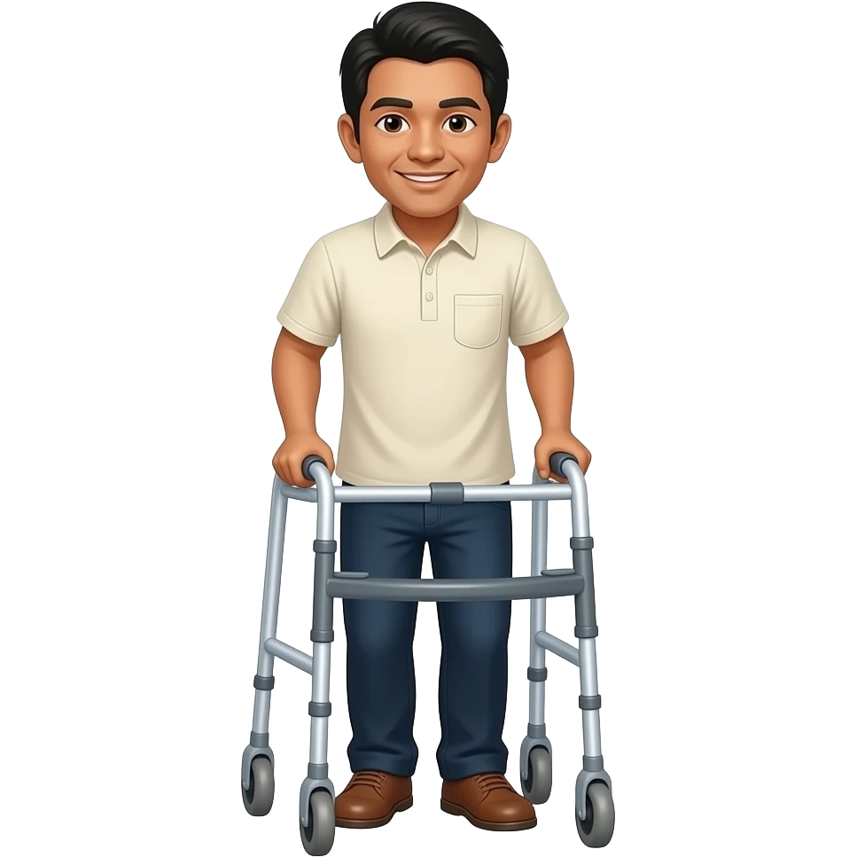 filipino man using walker emoji