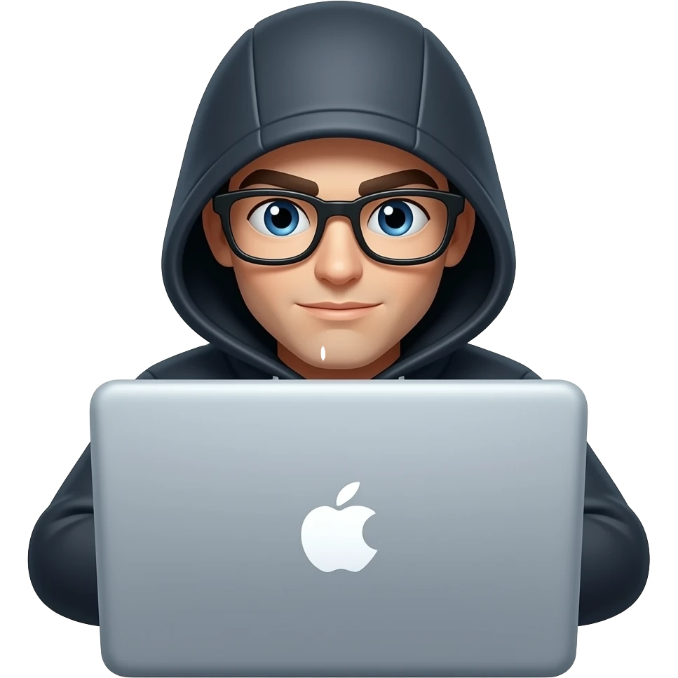 computer hacker behind à laptop emoji