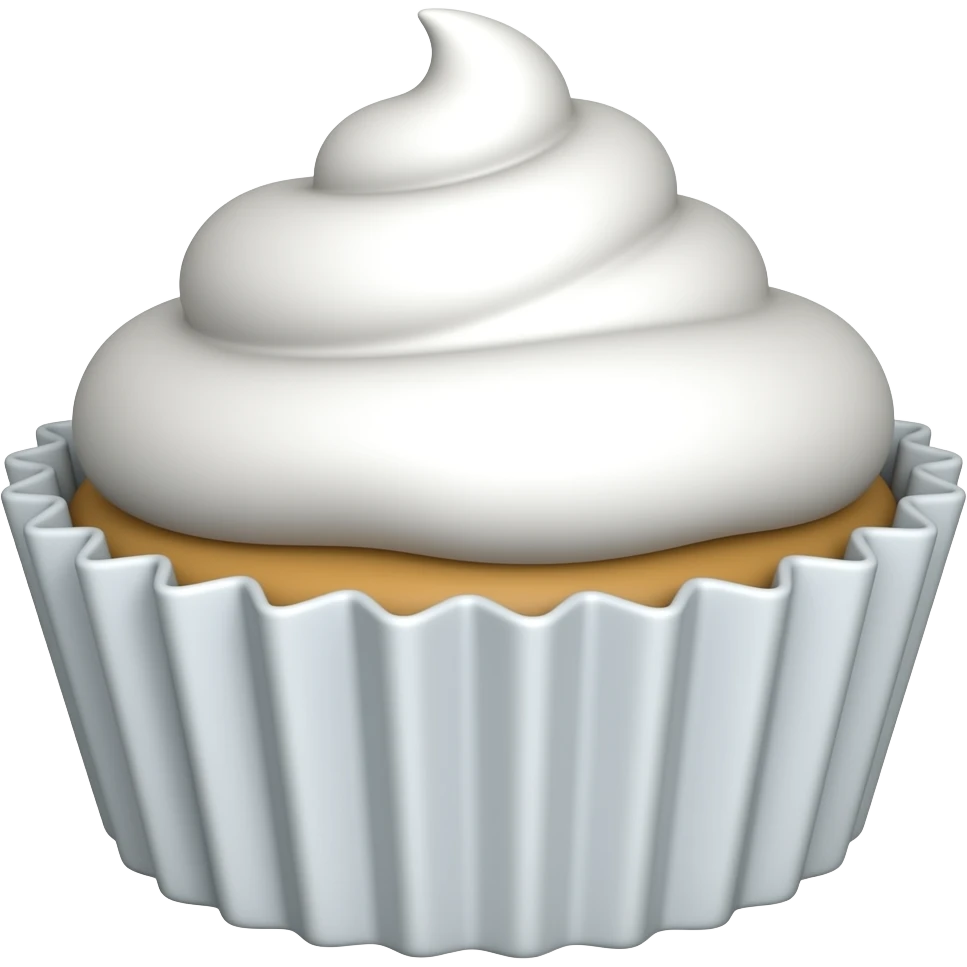 Plain white cupcake emoji